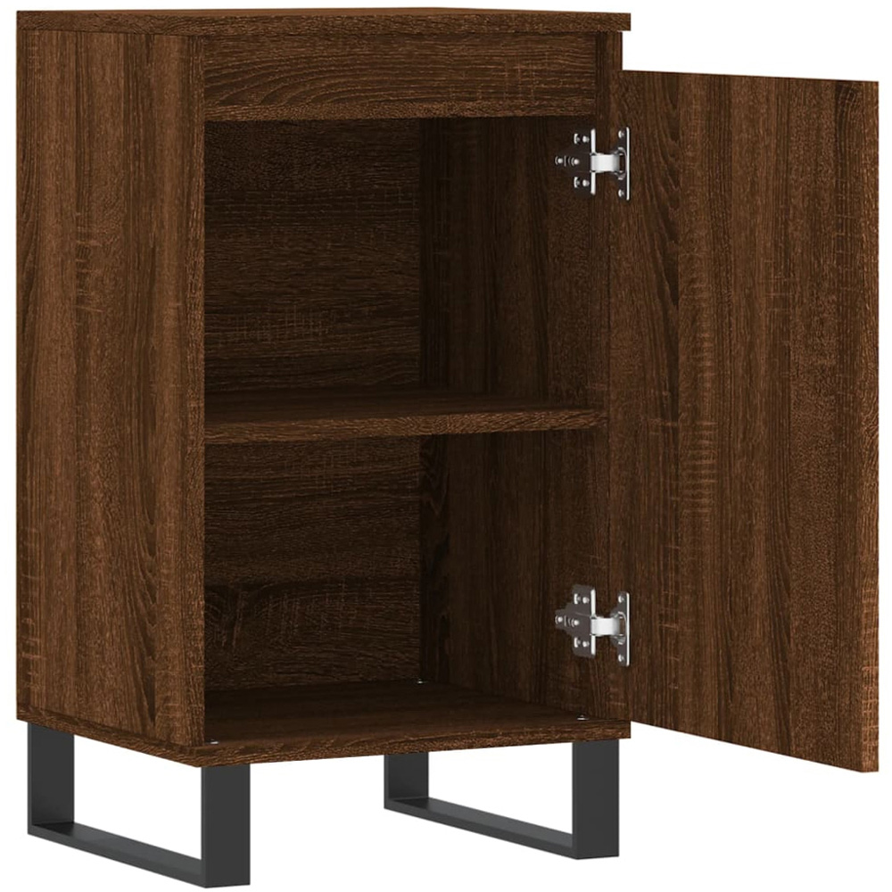 vidaXL Single Door Brown Oak Sideboard Set of 2 Image 7