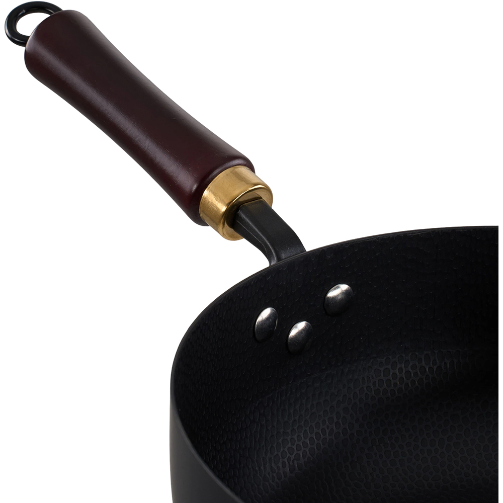 Living and Home 24cm Black Iron Wok with Detachable Handle Image 4