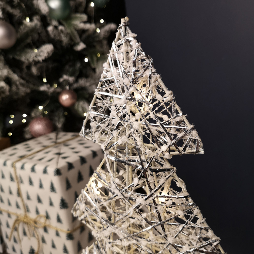 Samuel Alexander Warm White LED Pre Lit Silver Woven Artificial Christmas Tree 1.6ft Image 2