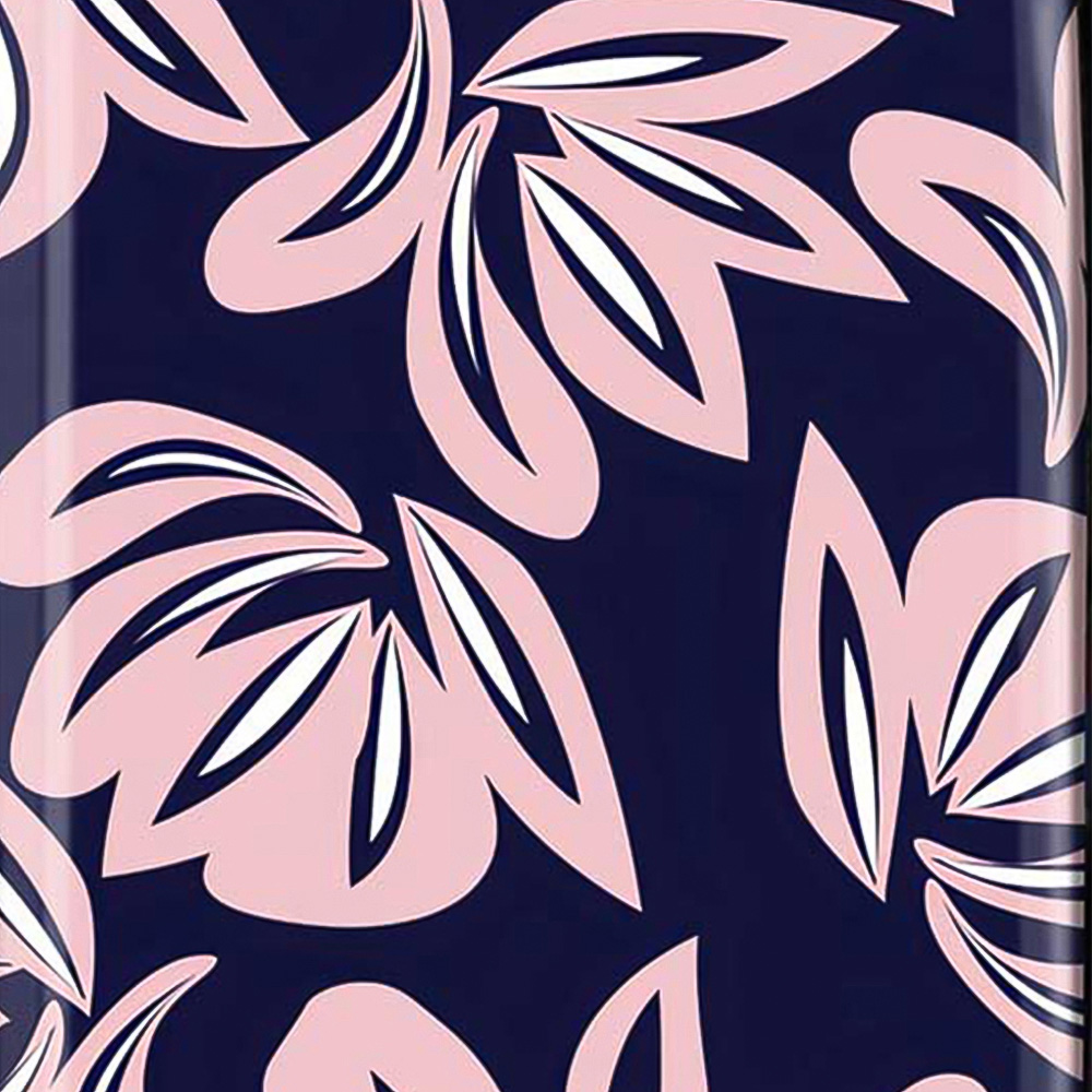 Warren Reed Designer Cabin Pink Navy Floral Botanical Pattern Suitcase Image 3