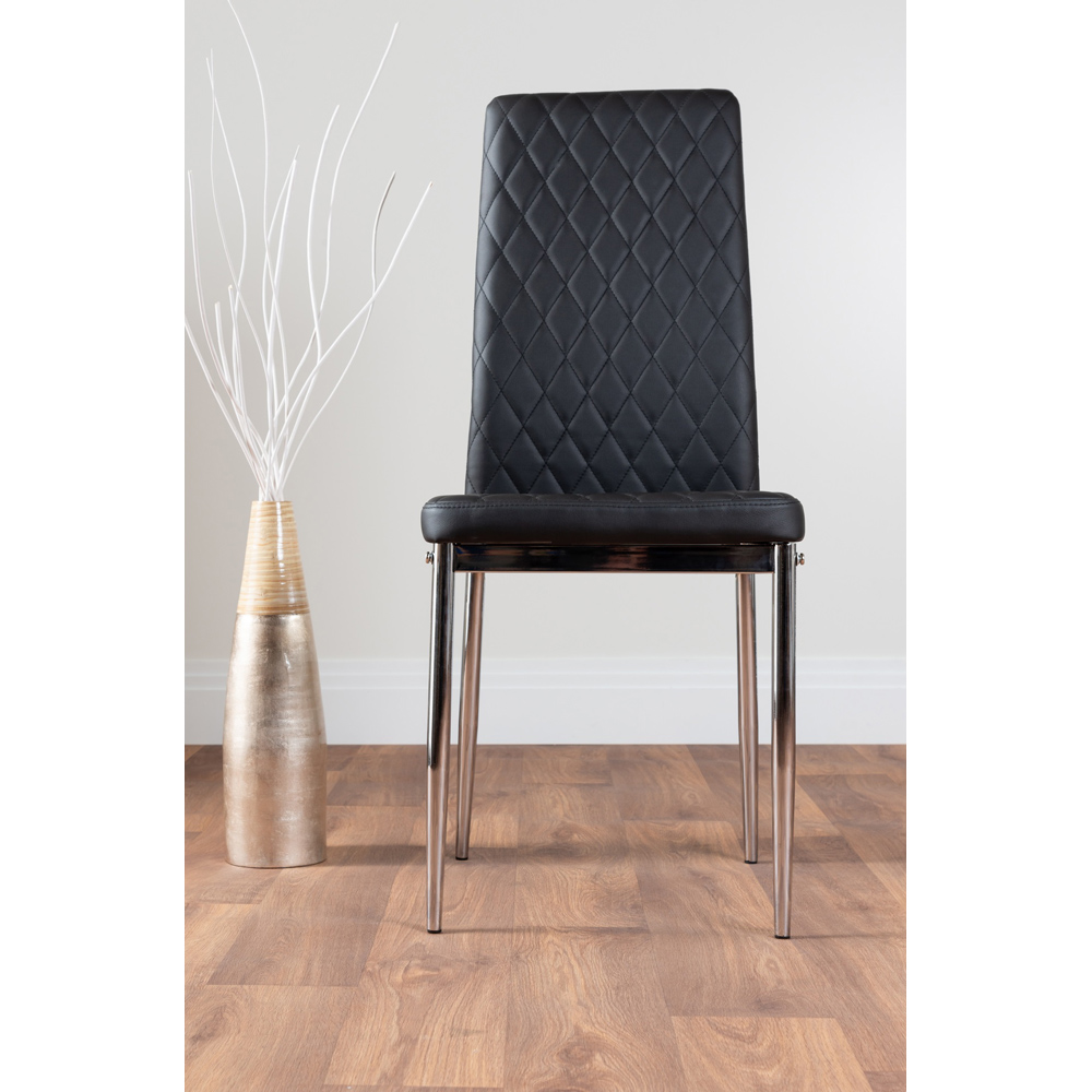 Furniturebox Fonti Valera 4 Seater Dining Set Black and Chrome Image 5