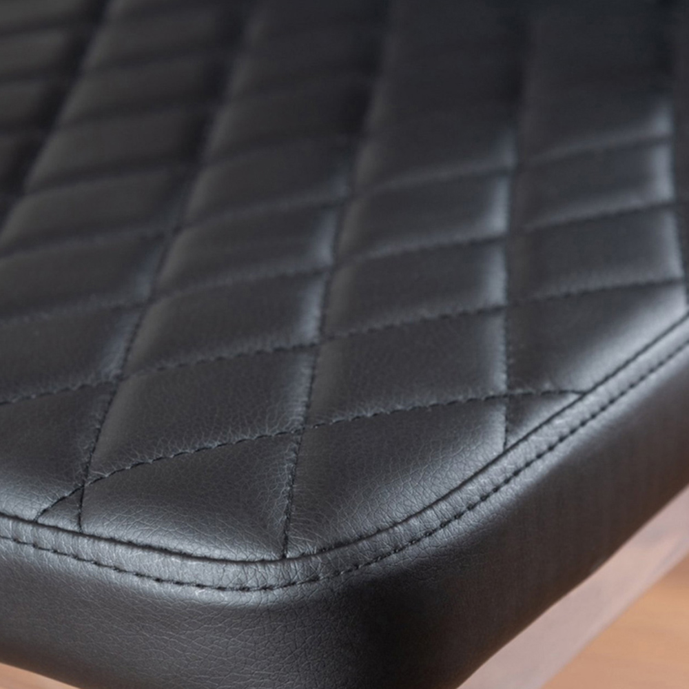 Furniturebox Arona Valera 6 Seater Round Dining Set Black and Chrome Image 8