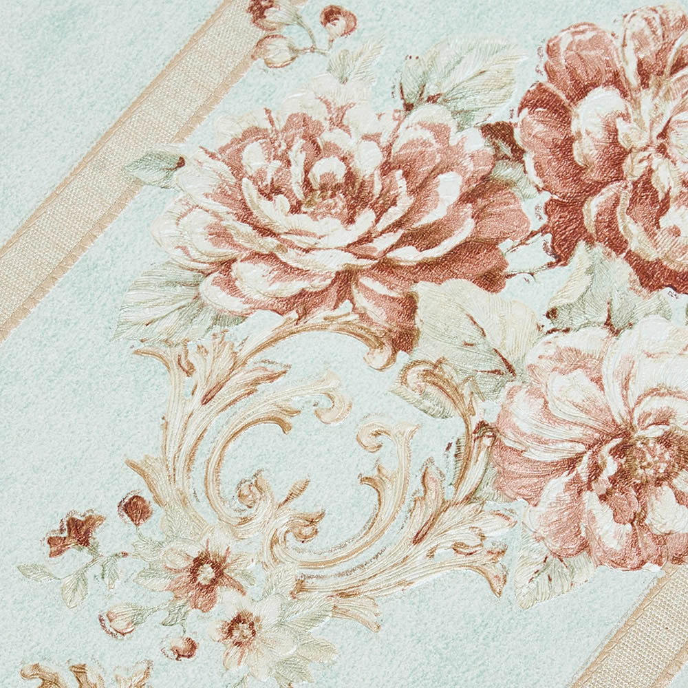 Living and Home Light Green Flower Pattern Damask 3D Embossed Wallpaper Roll 950 x 53cm Image 6