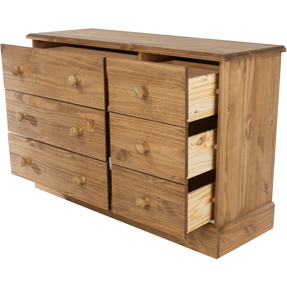 Core Products Cotswold 6 Drawer Pine Wide Chest of Drawers Image 5