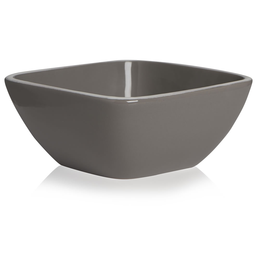Wilko Taupe Ceramic Square Bowl Image 1