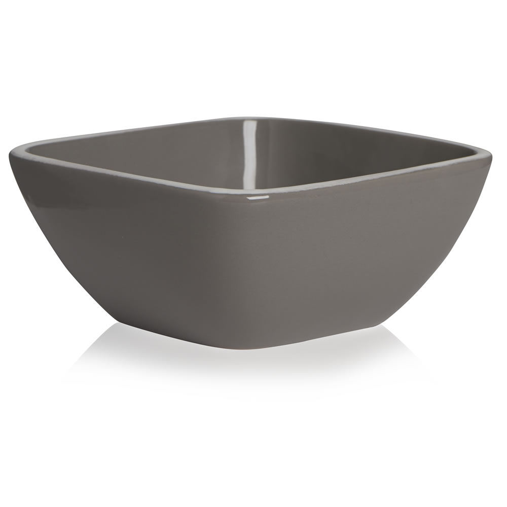 Wilko Bowl Ceramic Square Taupe Wilko