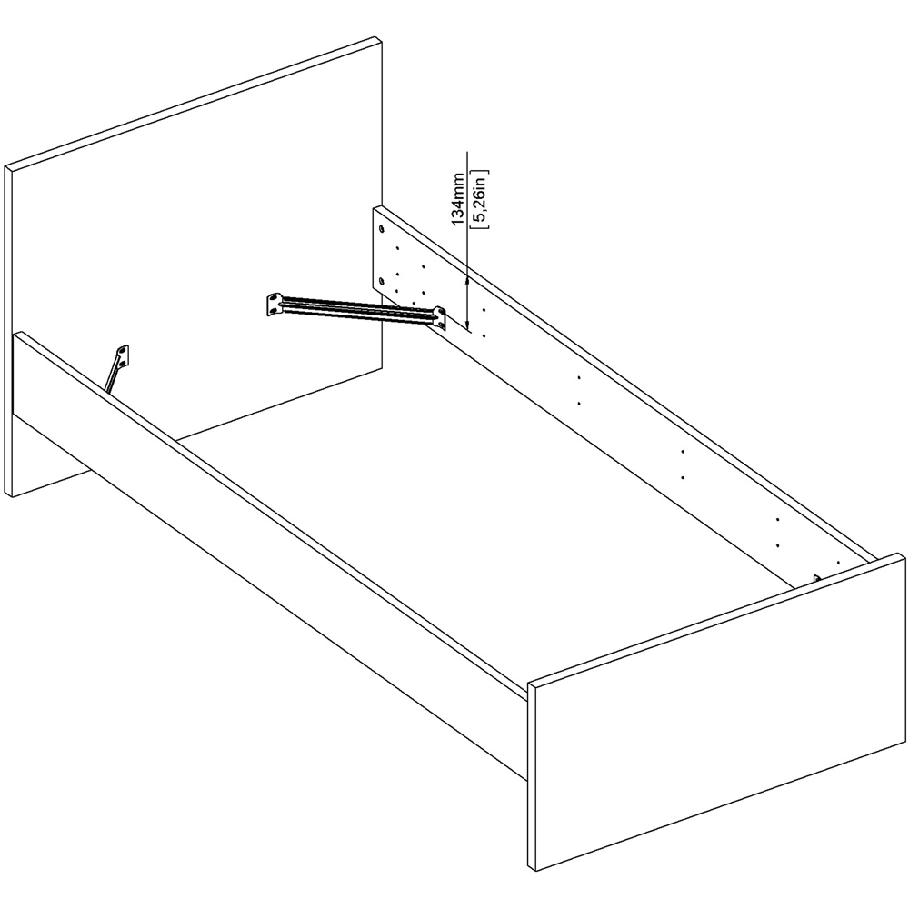 Florence Single White High Gloss Wooden Bed Frame Image 8