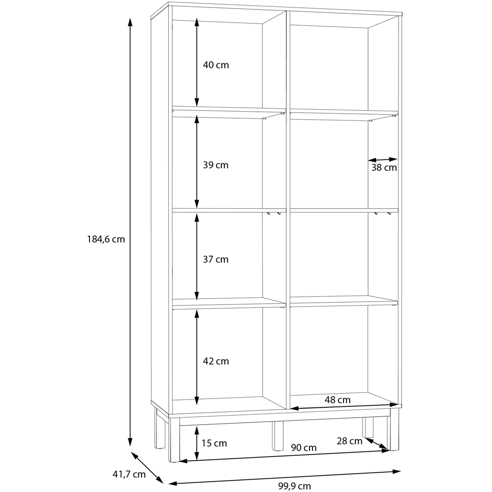Florence Wensley 2 Door Light Grey and Oak Glass Display Cabinet Image 8