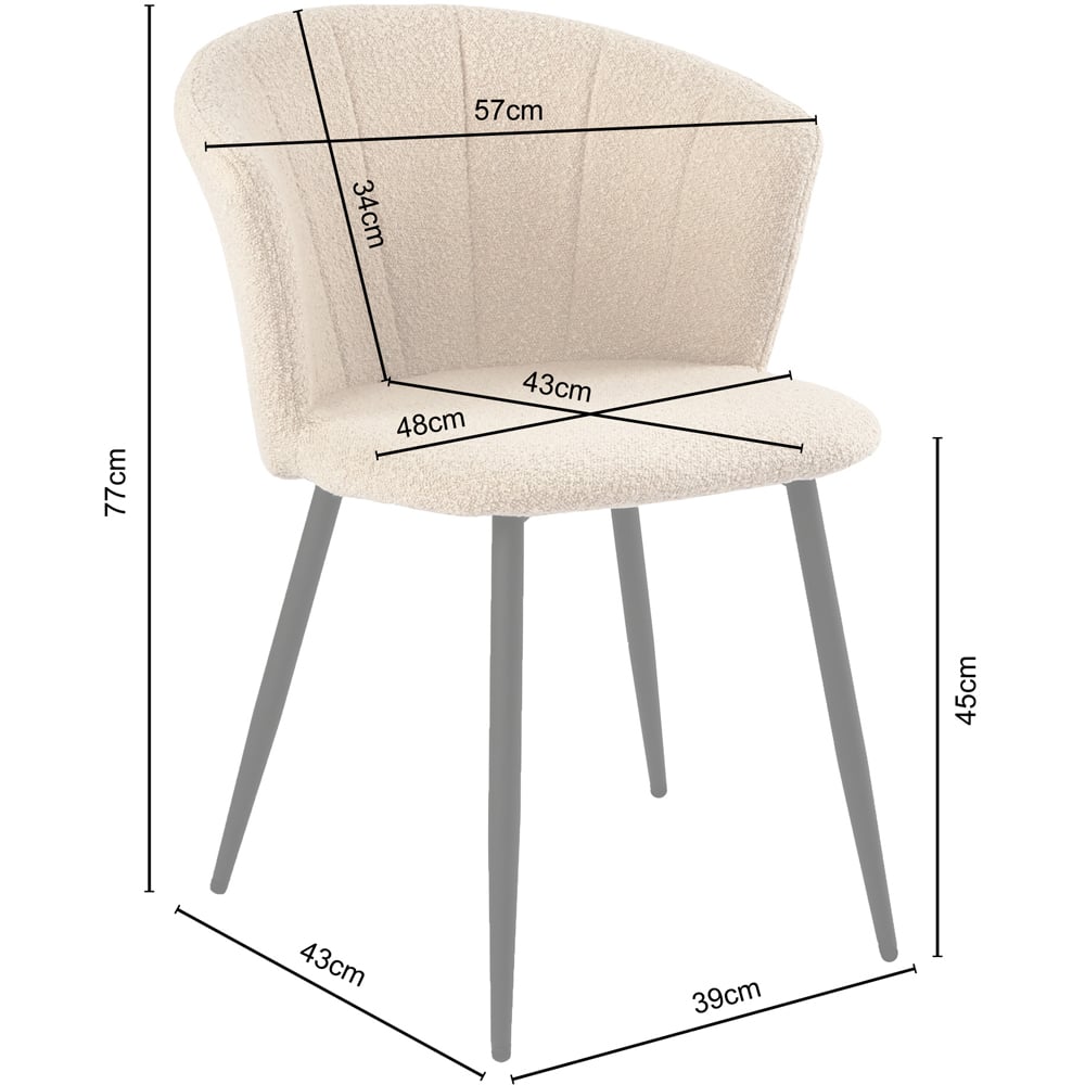 Dunelm Beige Boucle Accent Chair Image 9