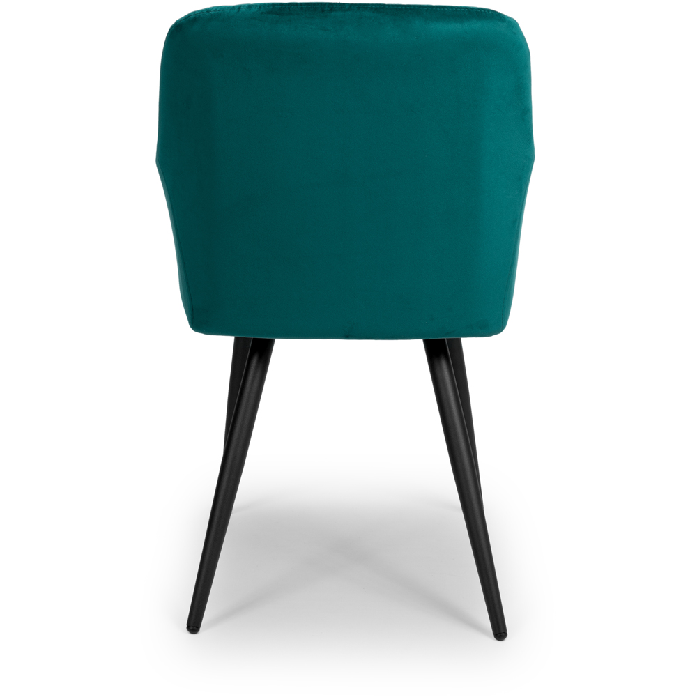 Marina Set of 2 Mint Green Brushed Velvet Dining Chair Image 3