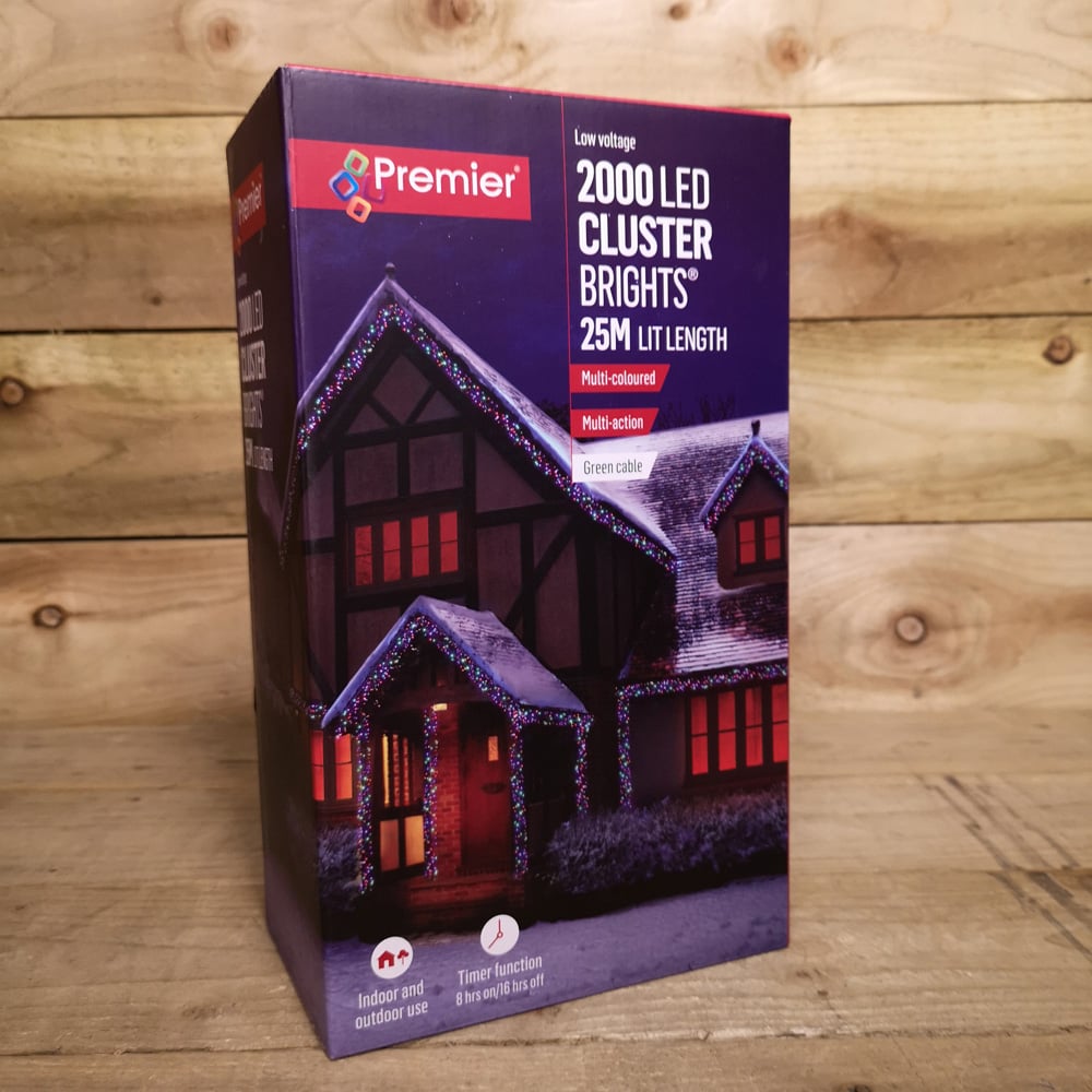 Premier ClusterBrights 2000 Multicolour LED Multi-Function Green Cluster Light 25m Image 8