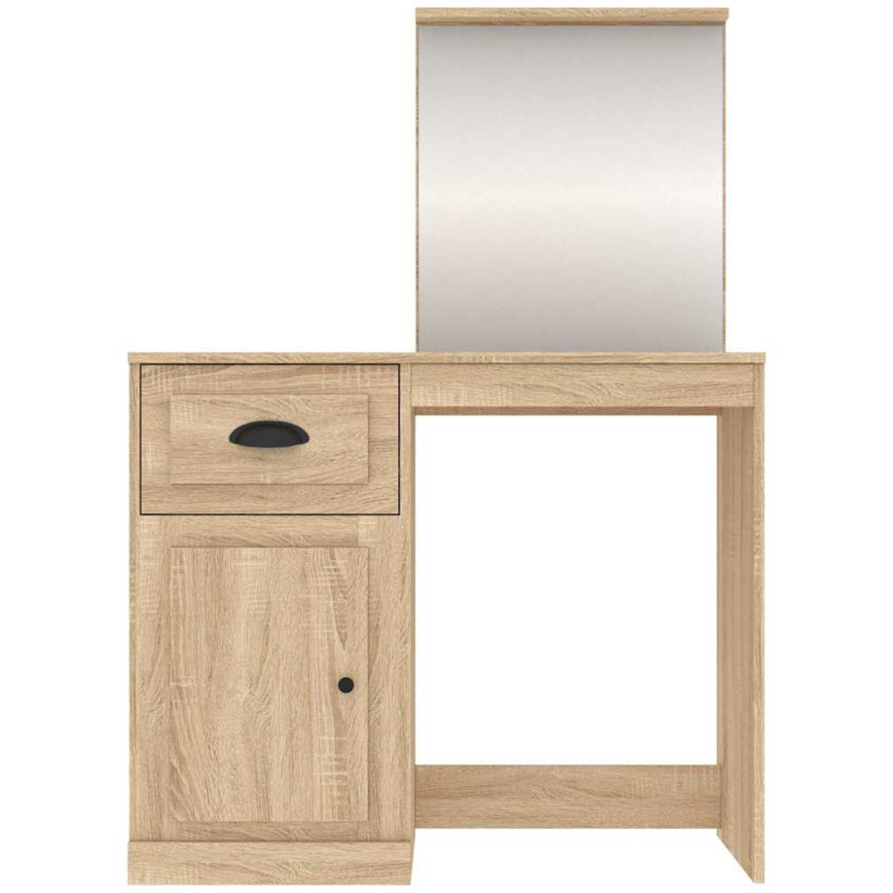 vidaXL Single Door Single Drawer Sonoma Oak Dressing Table with Mirror Image 6