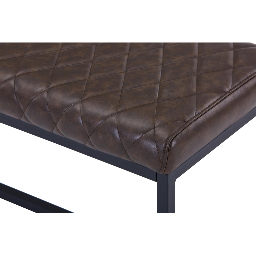 Portland Lennox Brown Cross Stitch Dining Bench Image 7