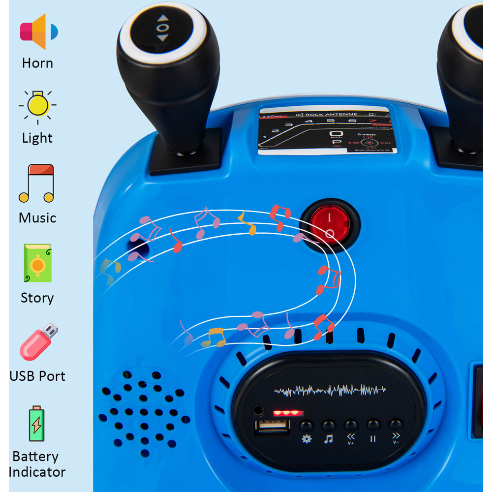 Costway Kids Blue Electric Ride On Bumper Car with Dual Joysticks and Remote Control 12V Image 7