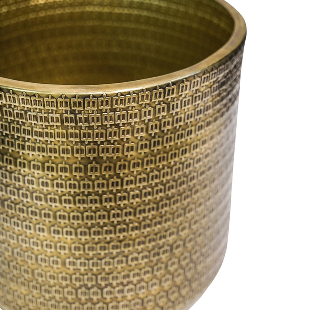 Ivyline Solis Gold Embossed Planter 25 x 25cm Image 3