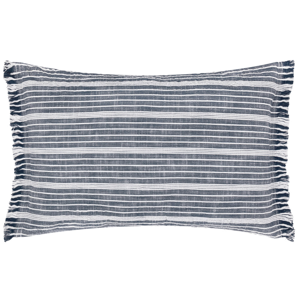 Yard Tide Textured Stripe Blue Polyester Filled Outdoor Cushion Image 1