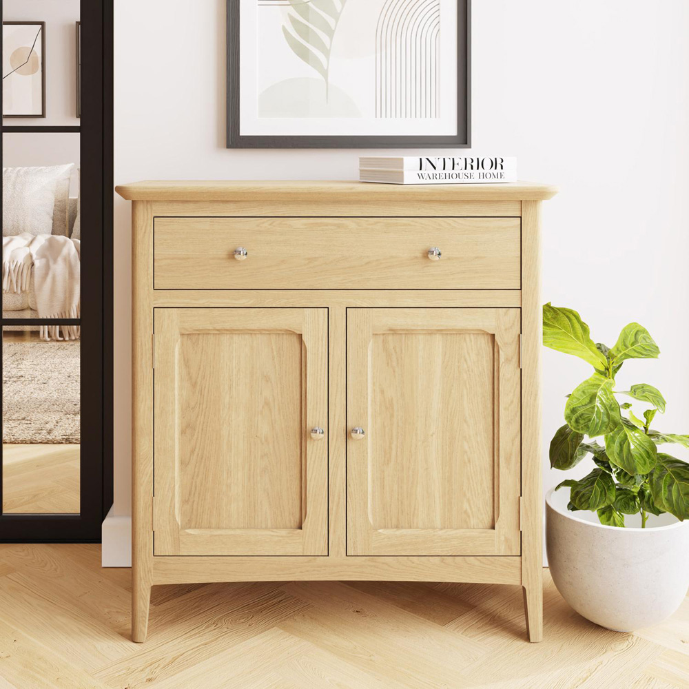 FWStyle 2 Door 1 Drawer Natural Oak Ash Veneer Sideboard Image 7