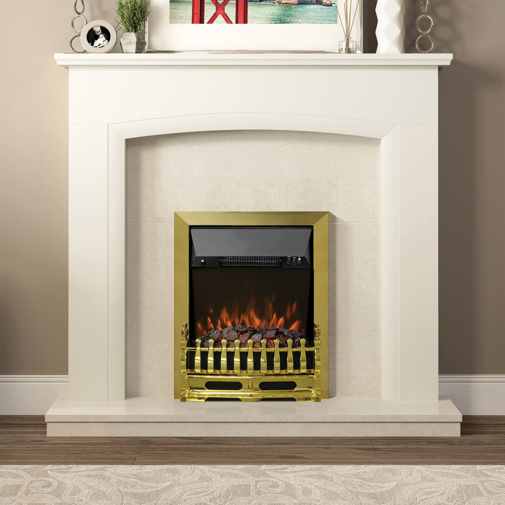 Be Modern Bayden Brass Electric Fireplace Suite with Remote 16 inch Image 2