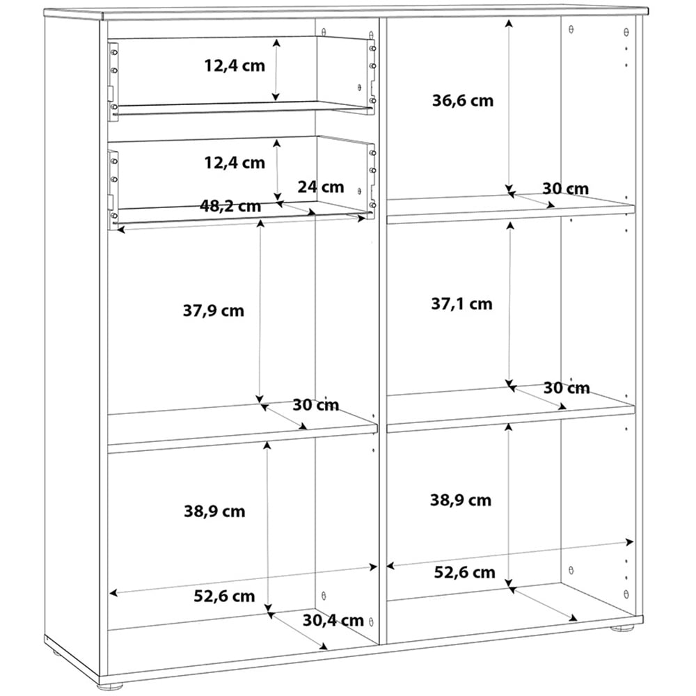 Florence Sienna 2 Door 2 Drawer White High Gloss Cabinet Image 9