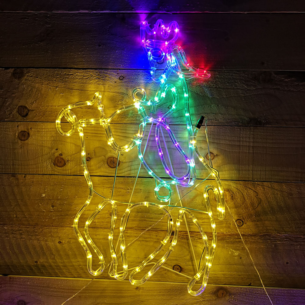 Samuel Alexander 420 Multicoloured LED Three Wise Men On Camels Nativity Scene 70cm Image 2