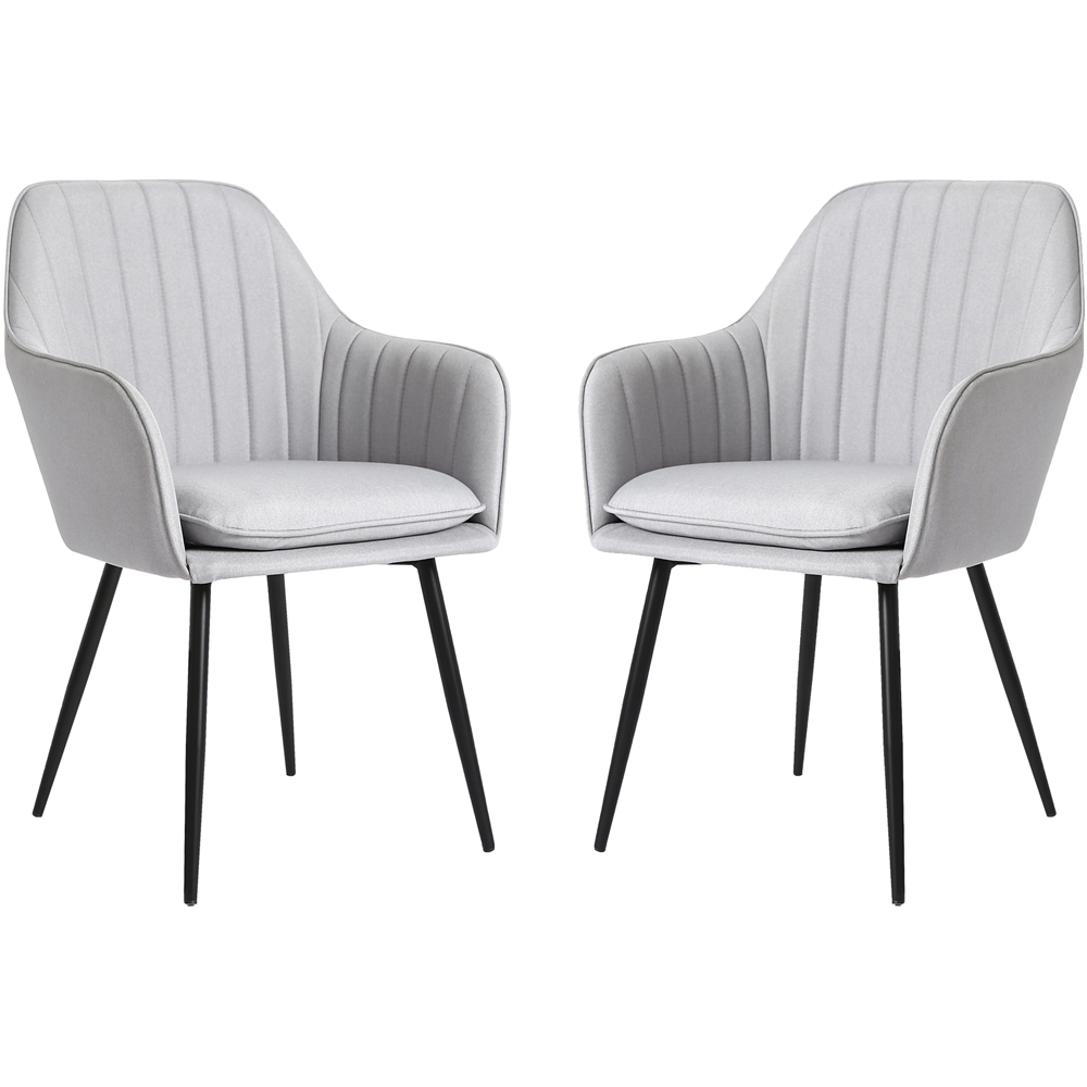 Muse Light Grey Linen Accent Chair Image 5