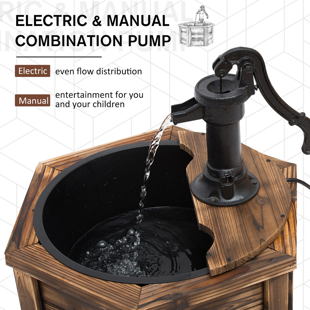 Outsunny Wooden Oasis Electric Water Fountain 220v Image 6