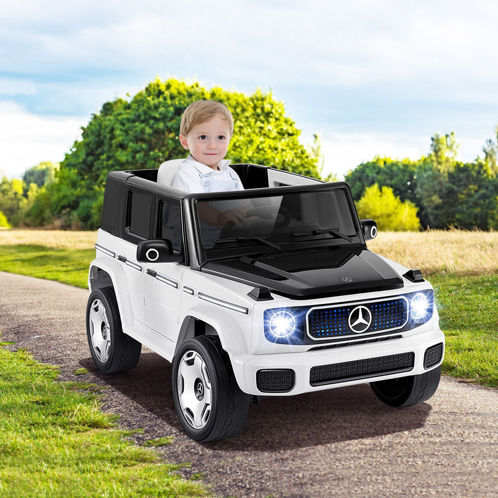 Costway Kids White Licensed Mercedes Benz EQG Ride On Car 12V Image 5