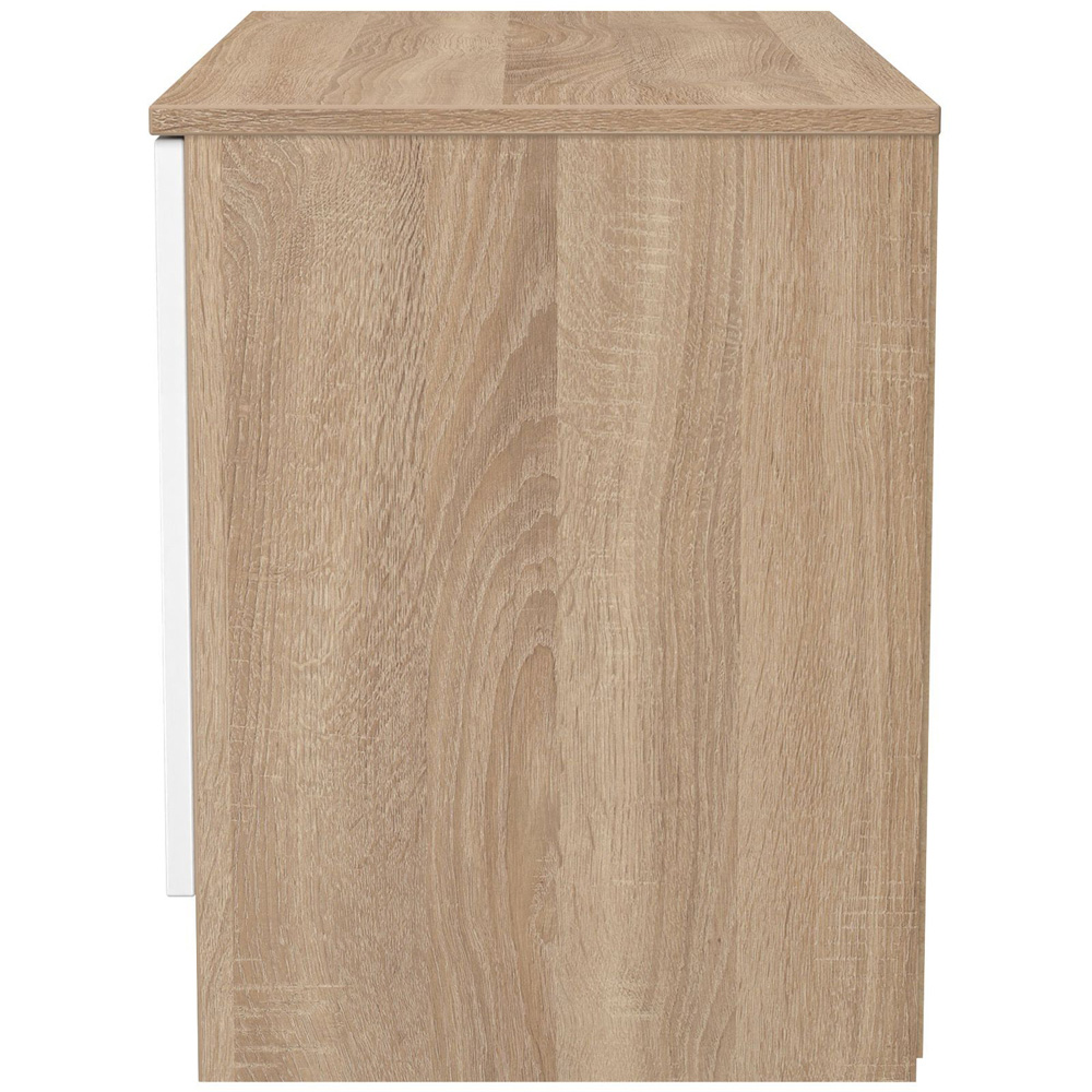 Crowndale Contrast 2 Door White Matt and Bardolino Oak Compact Storage Unit Ready Assembled Image 3