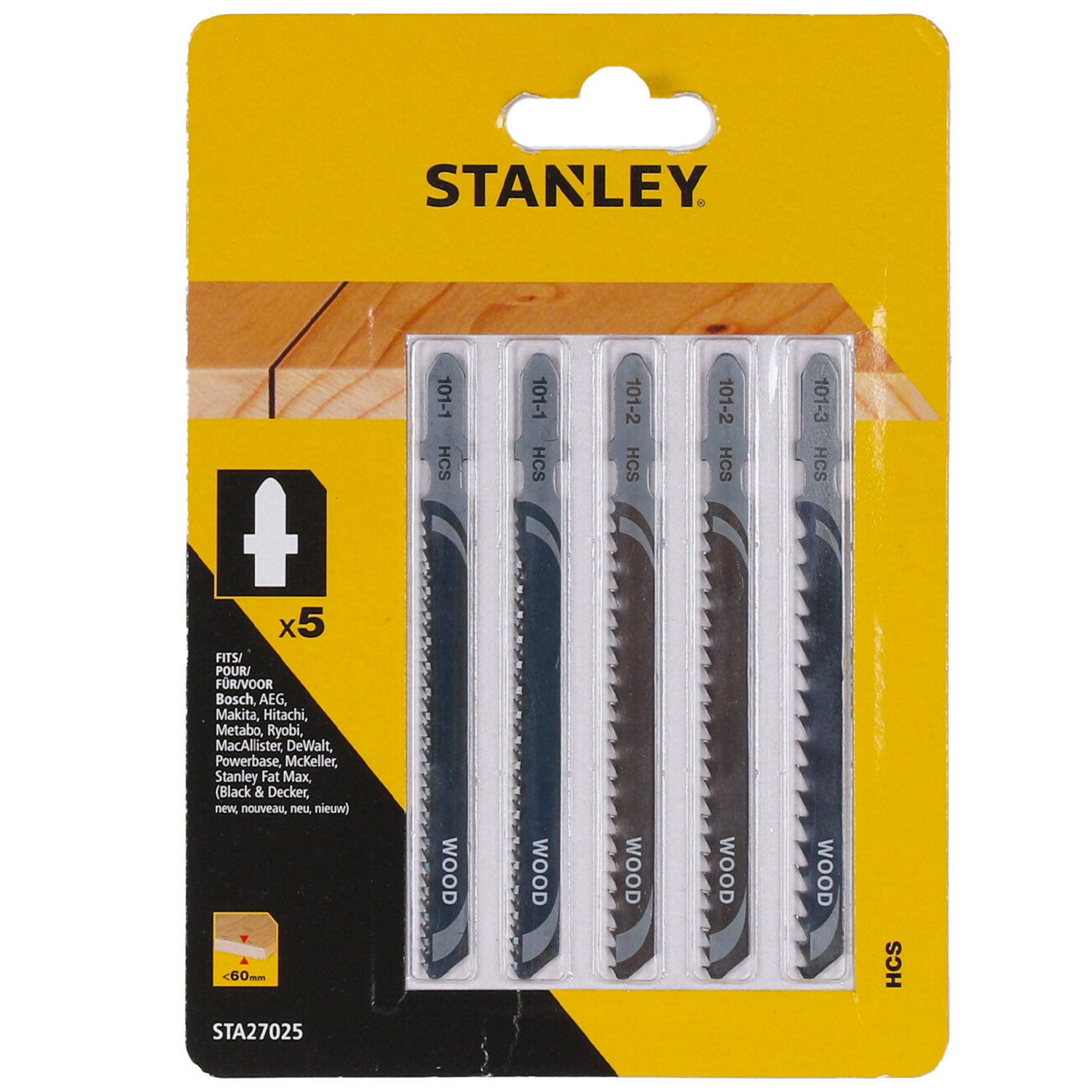 Stanley T Shank Jigsaw Blades 5 Pack Image