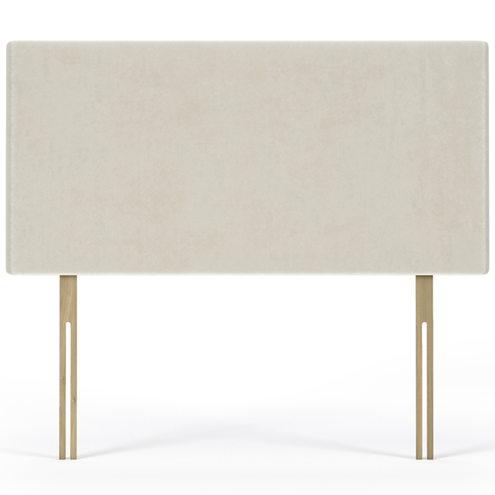 Bedmaster Double Cream Naples Velvet Valencia Plain Headboard Image 2