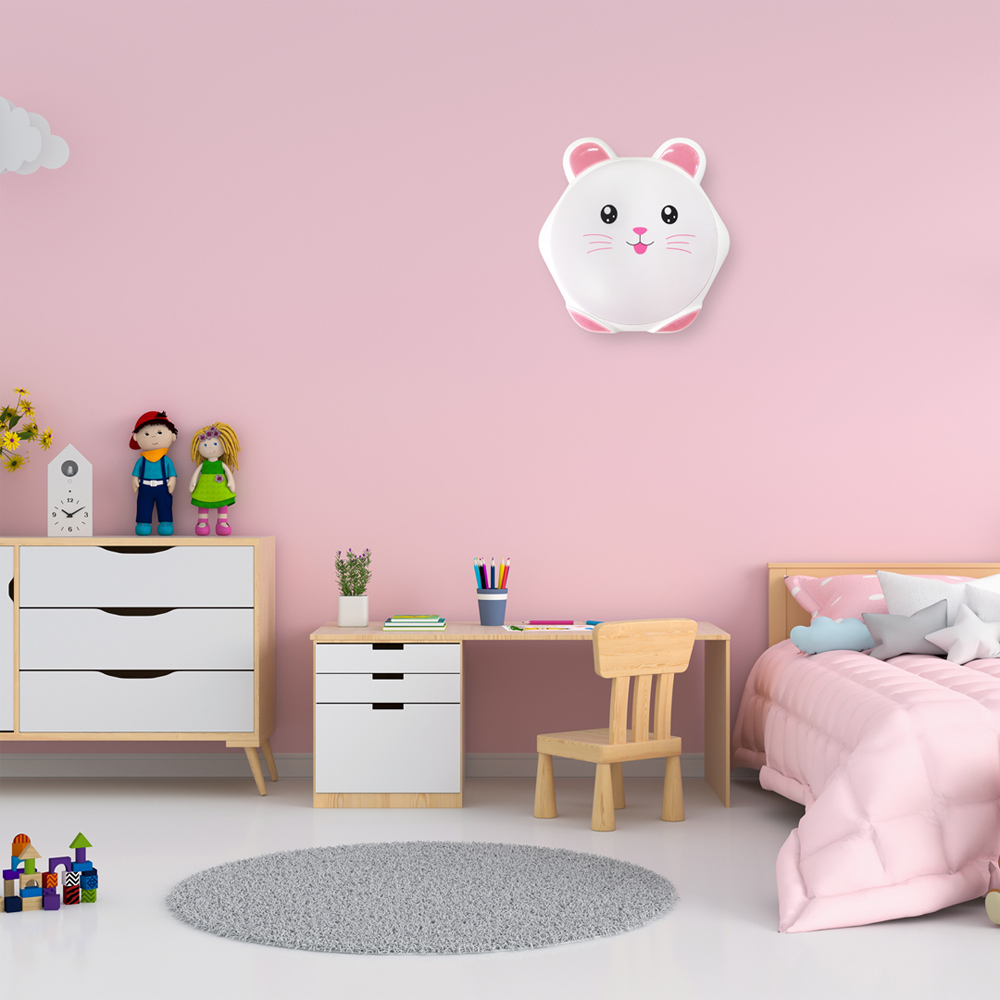 Milagro Sweet Pink LED Childrens Wall Lamp 230V Image 4