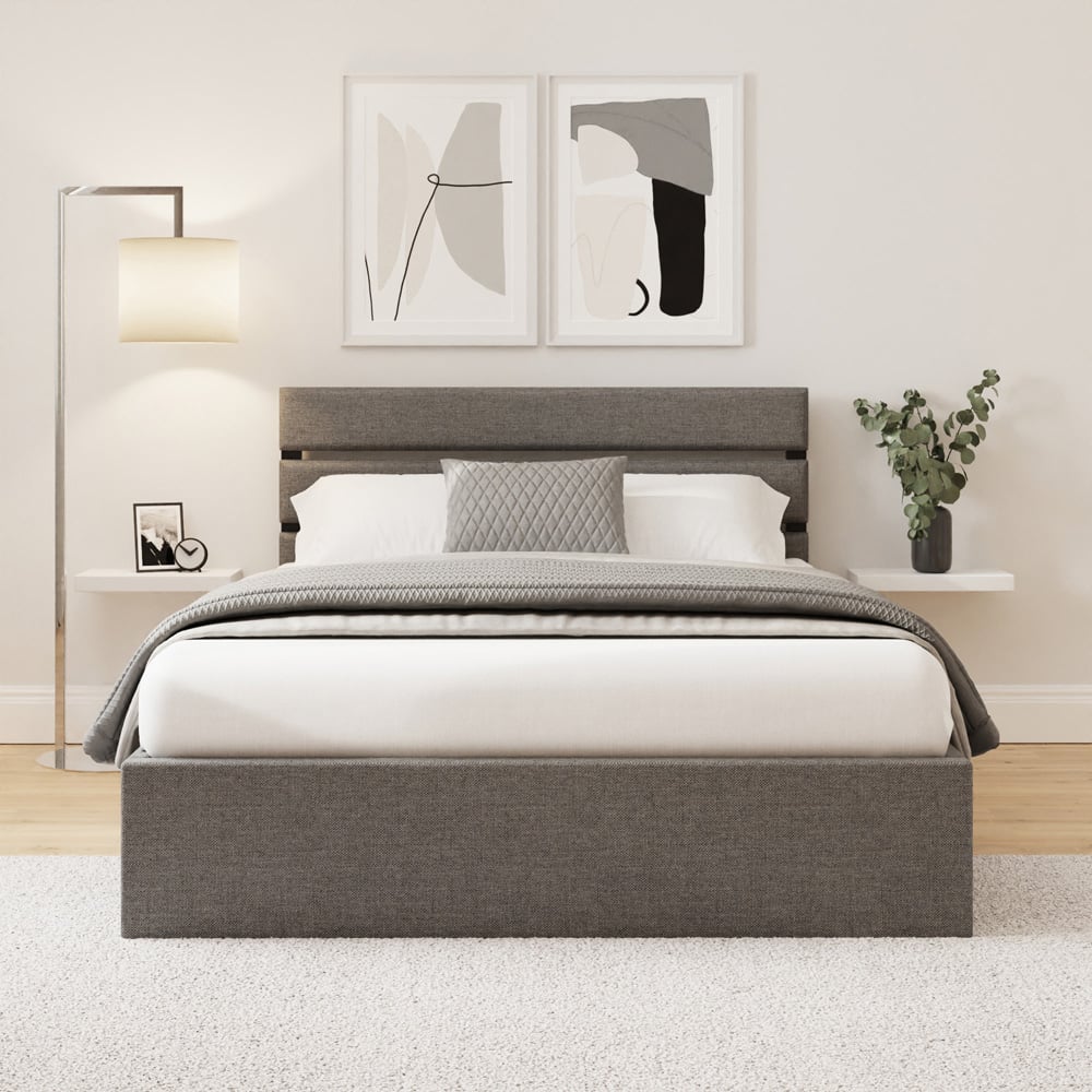 GFW Hudson King Size Grey End Lift Ottoman Bed Image 8