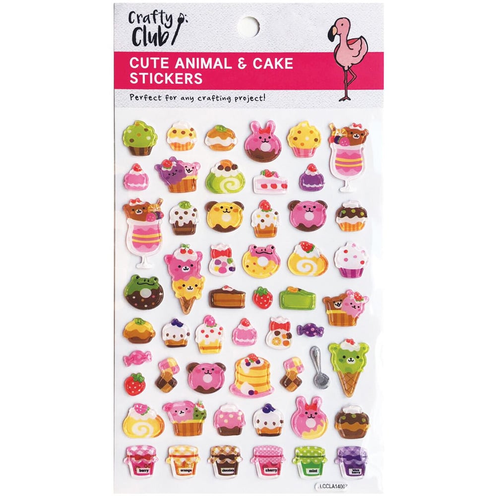 Crafty Club Cute Animal and Cake Stickers Image
