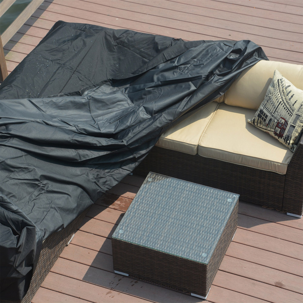 Direct Wicker Black 600D Heavy Duty Waterproof Furniture Cover 240 x 190 x 90cm Image 3