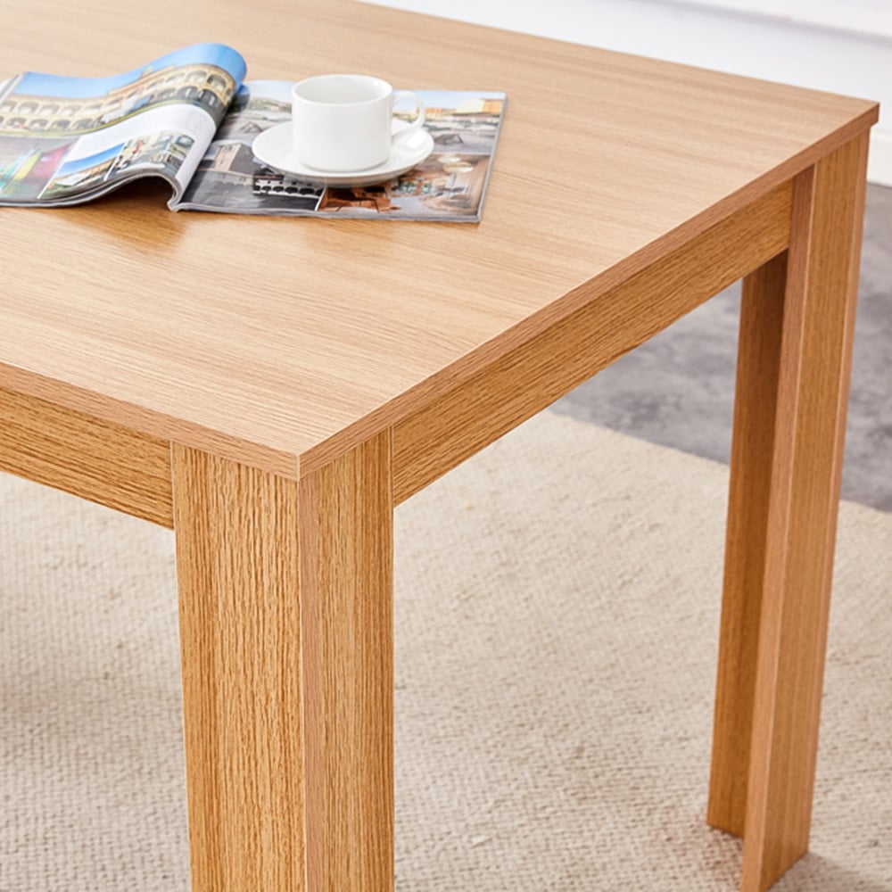 Kosy Koala 6 Seater Dining Set with Bench Oak Effect and Grey Velvet Image 2