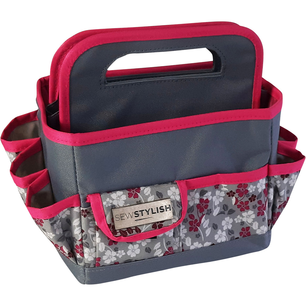 Sewing Online PT950-HOT-PINK-FLORAL 5 Piece Hot Pink Floral Craft and Sewing Storage Bundle Image 4