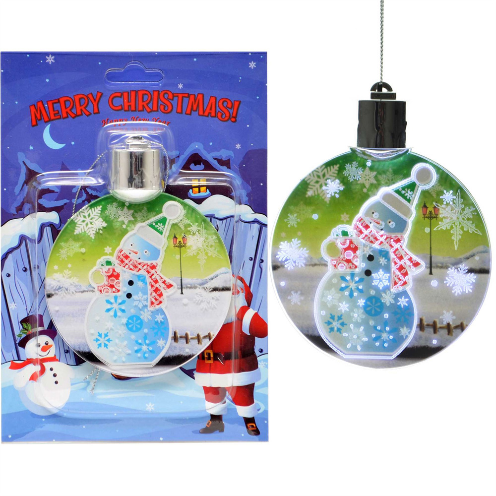 Shatchi 3D Snowman LED Christmas Hanging Decoration Image 3