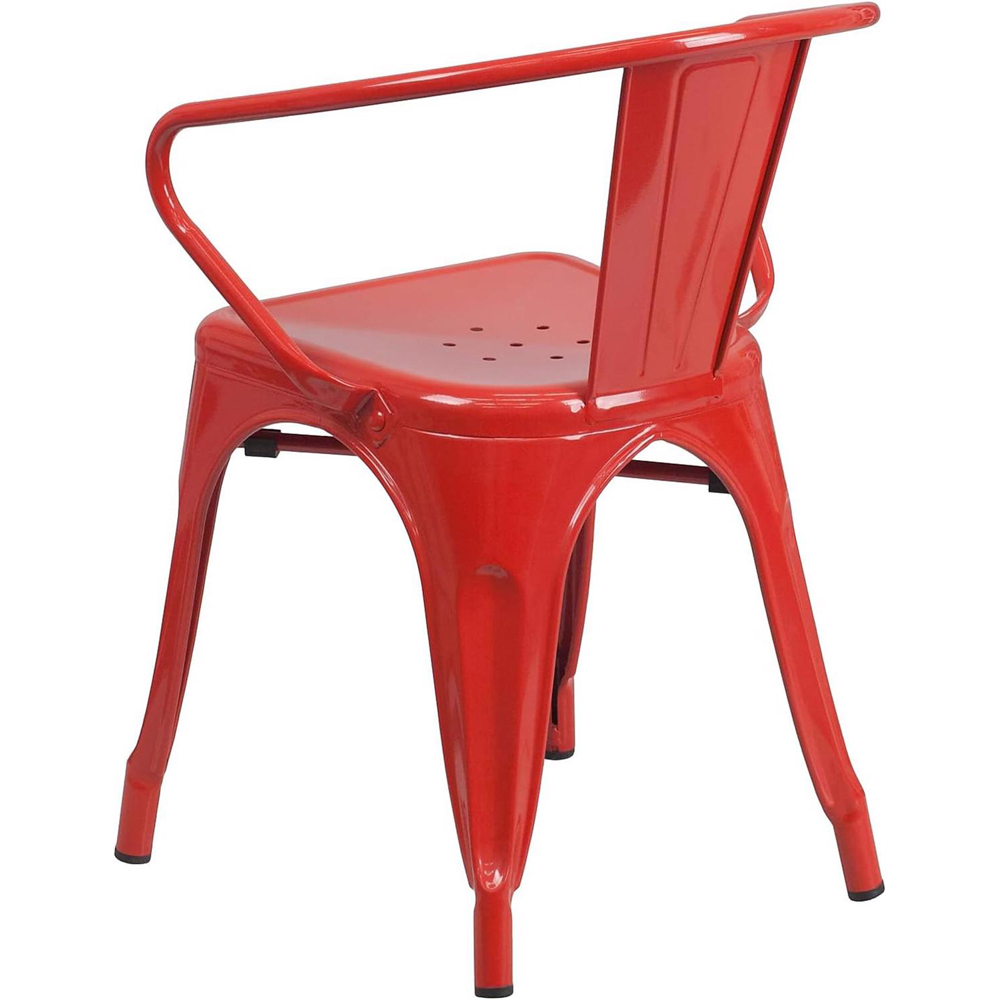 FWStyle Set of 4 Red Galvanised Steel Ready Assembled Chairs Image 4