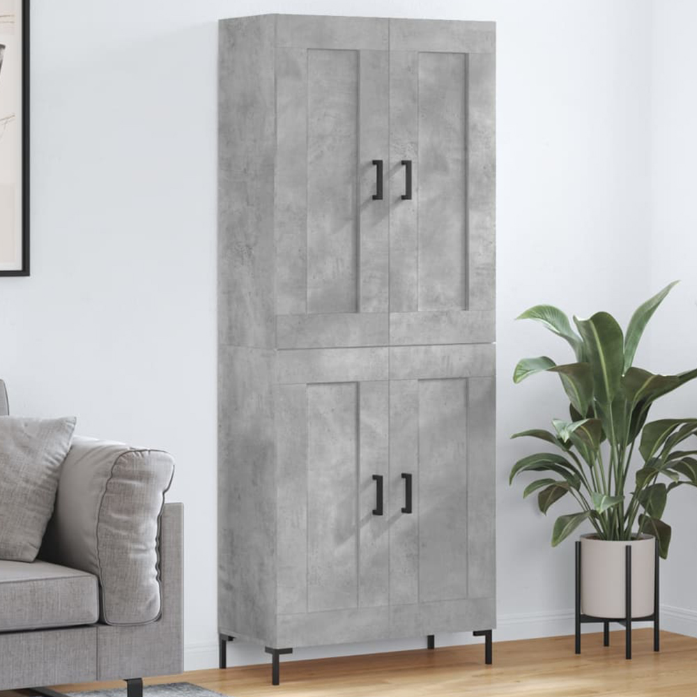 vidaXL 4 Door Concrete Grey Highboard Image 1