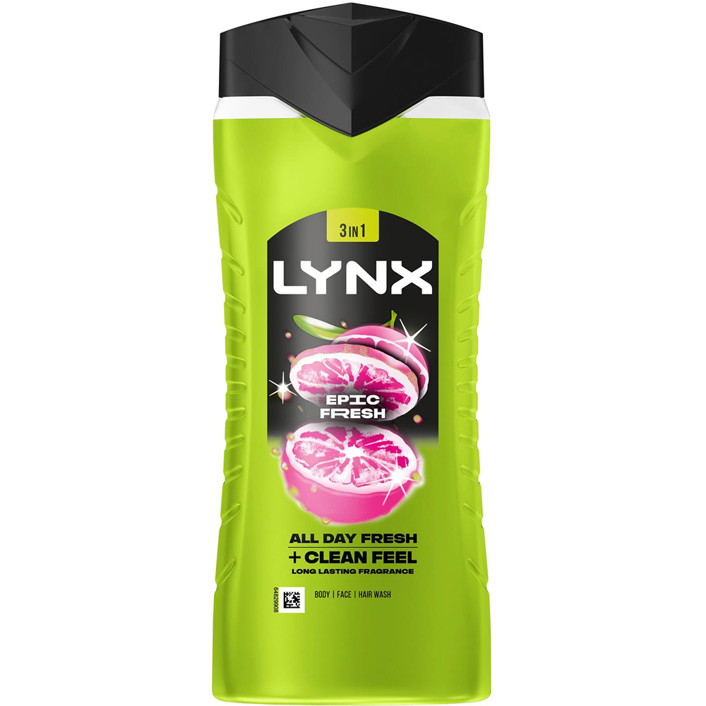 Lynx Epic Fresh Grapefruit and Tropical Pineapple Shower Gel 500ml 12 Pack Image 9