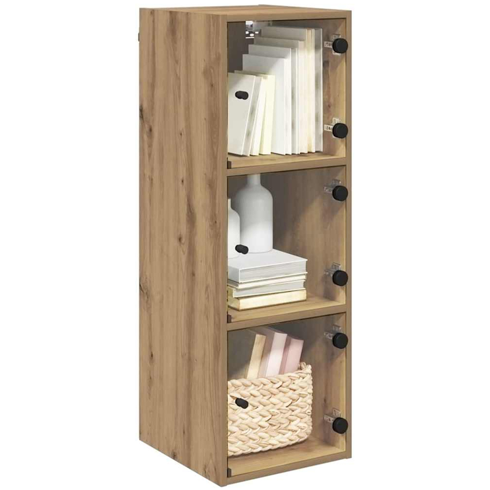 vidaXL 3 Glass Door Artisan Oak Wall Cabinet Image 3