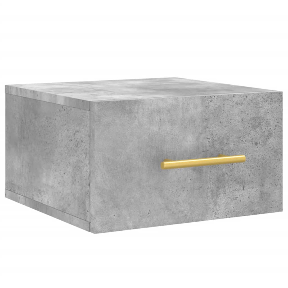 vidaXL Singe Drawer Concrete Grey Wall Mounted Bedside Table Image 2