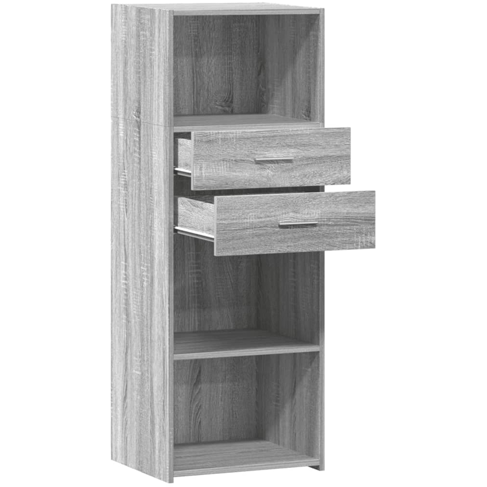 vidaXL 2 Drawer 3 Shelf Grey Sonoma Highboard Image 7