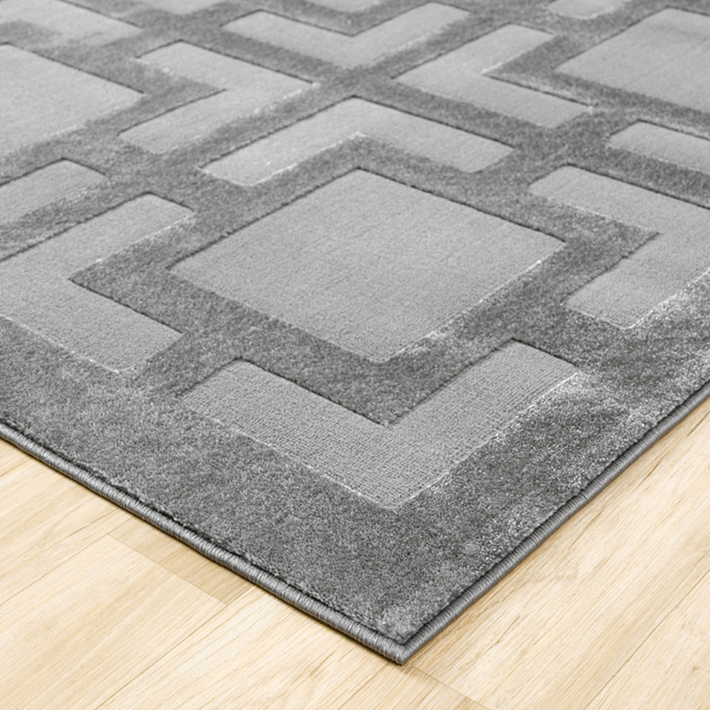 Desire Rugs Vellure Grey Metallic Sheen Maze Design Rug 200 x 290cm Image 3