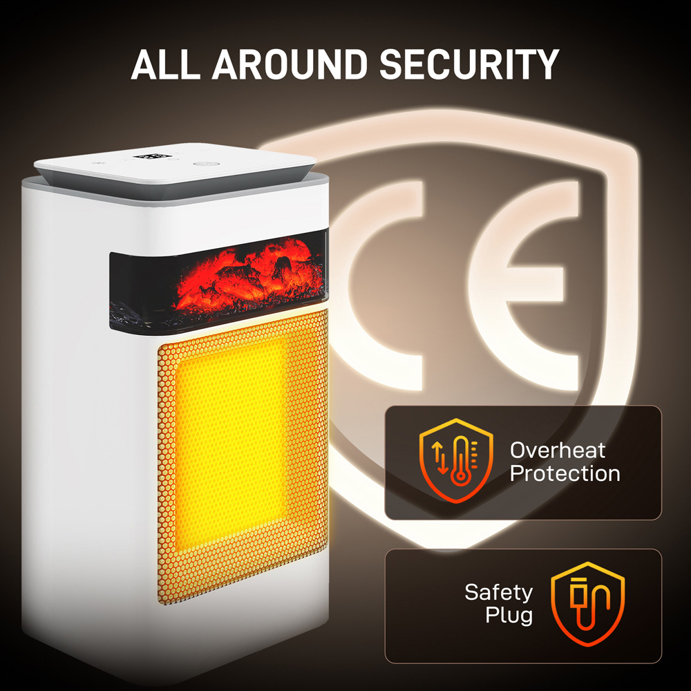 HOMCOM White 3 Mode Electric Heater with Fan 1500W Image 3