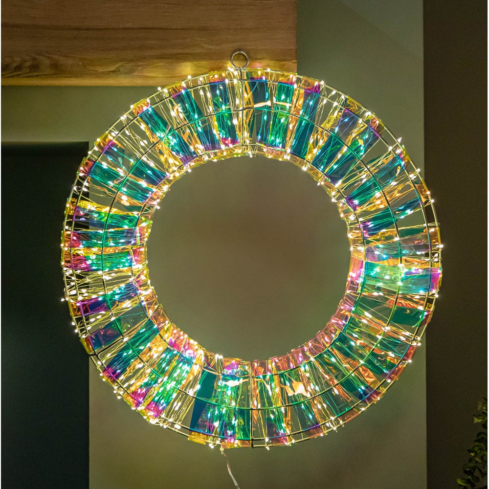 Samuel Alexander Iridescent Dream 600 Warm White LED Wreath 45cm Image 7