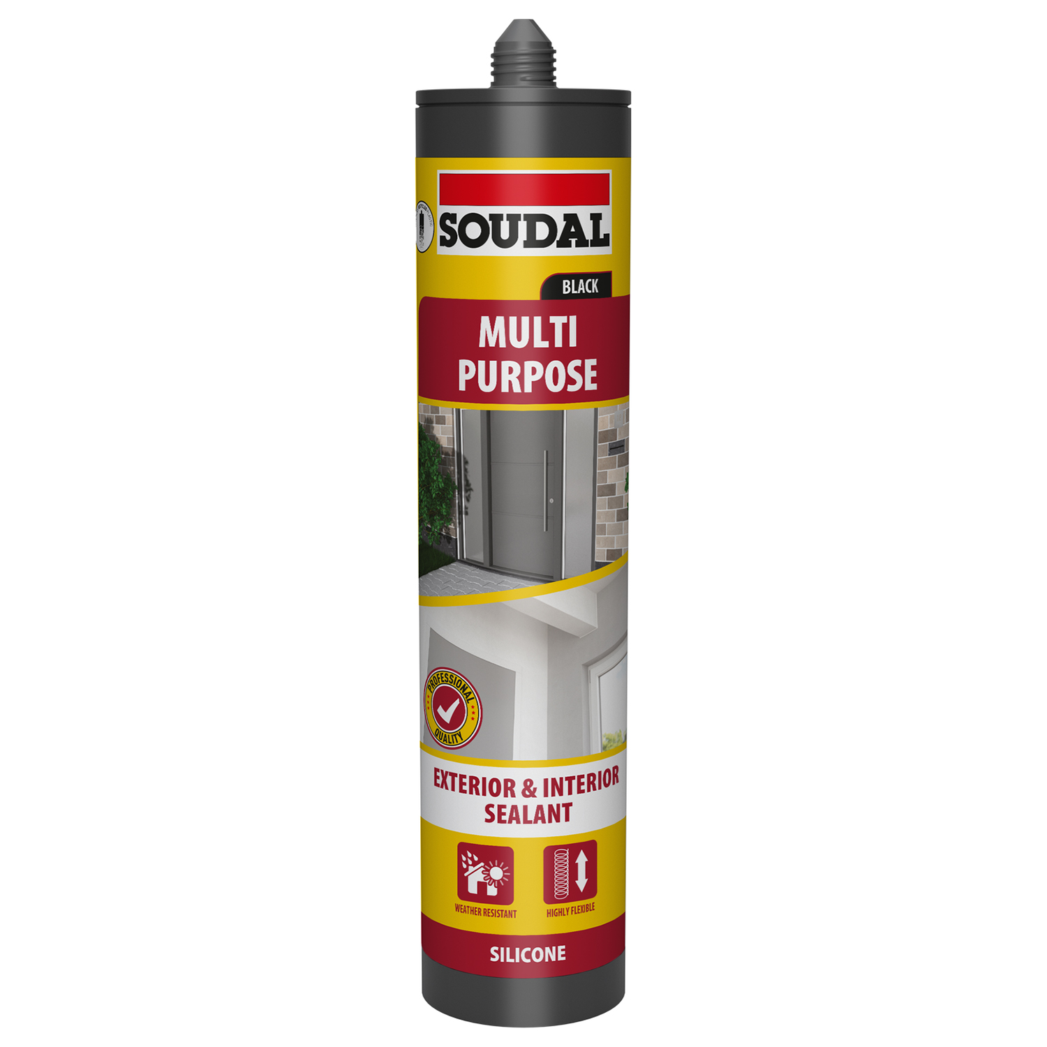 Soudal Multi Purpose Black Silicone Sealant 290ml Image