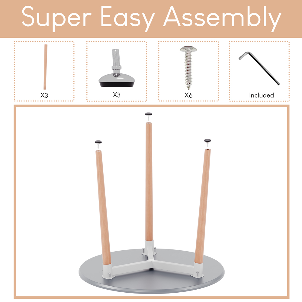 Vida Designs Batley 3 Seater Round Dining Table Grey Image 8