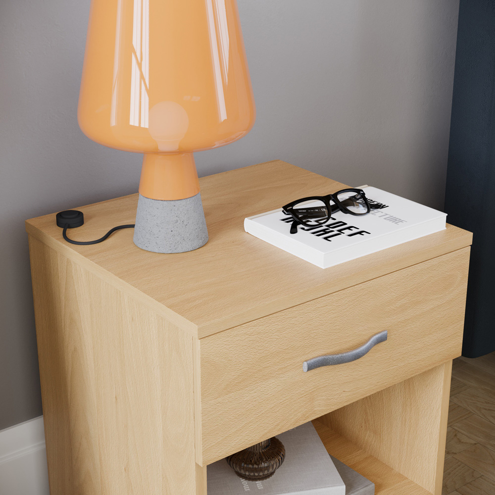 Vida Designs Riano Single Drawer Pine Bedside Table Image 3