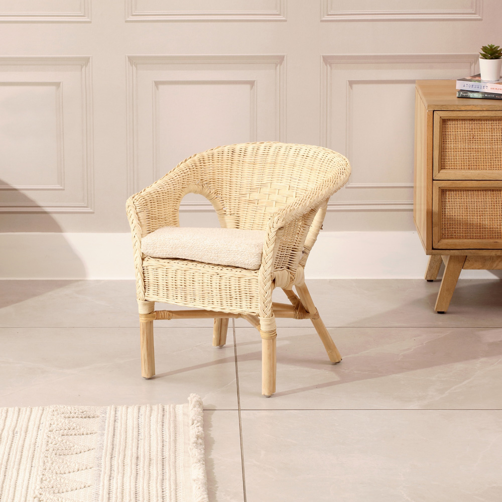 Desser Furniture Natural Wicker Kid Size Loom Chair with Cushion Image 6